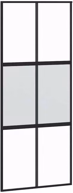Berkfield Home Modern Sliding Door in Black with Transparent Tempered Glass and Aluminium, W: 90 cm, H: 205 cm – 1