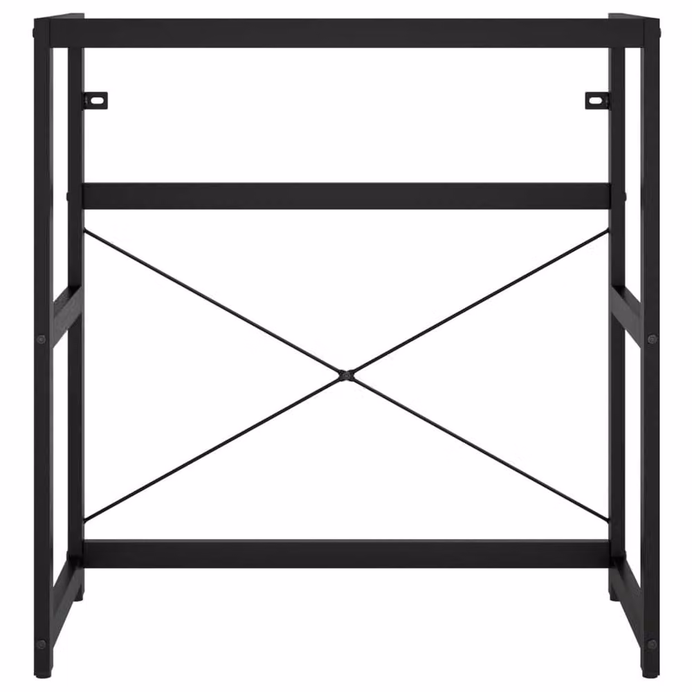 Berkfield Home Elegant Industrial Bathroom Washbasin Frame with Built-in Basin in Matt Black Iron – 3