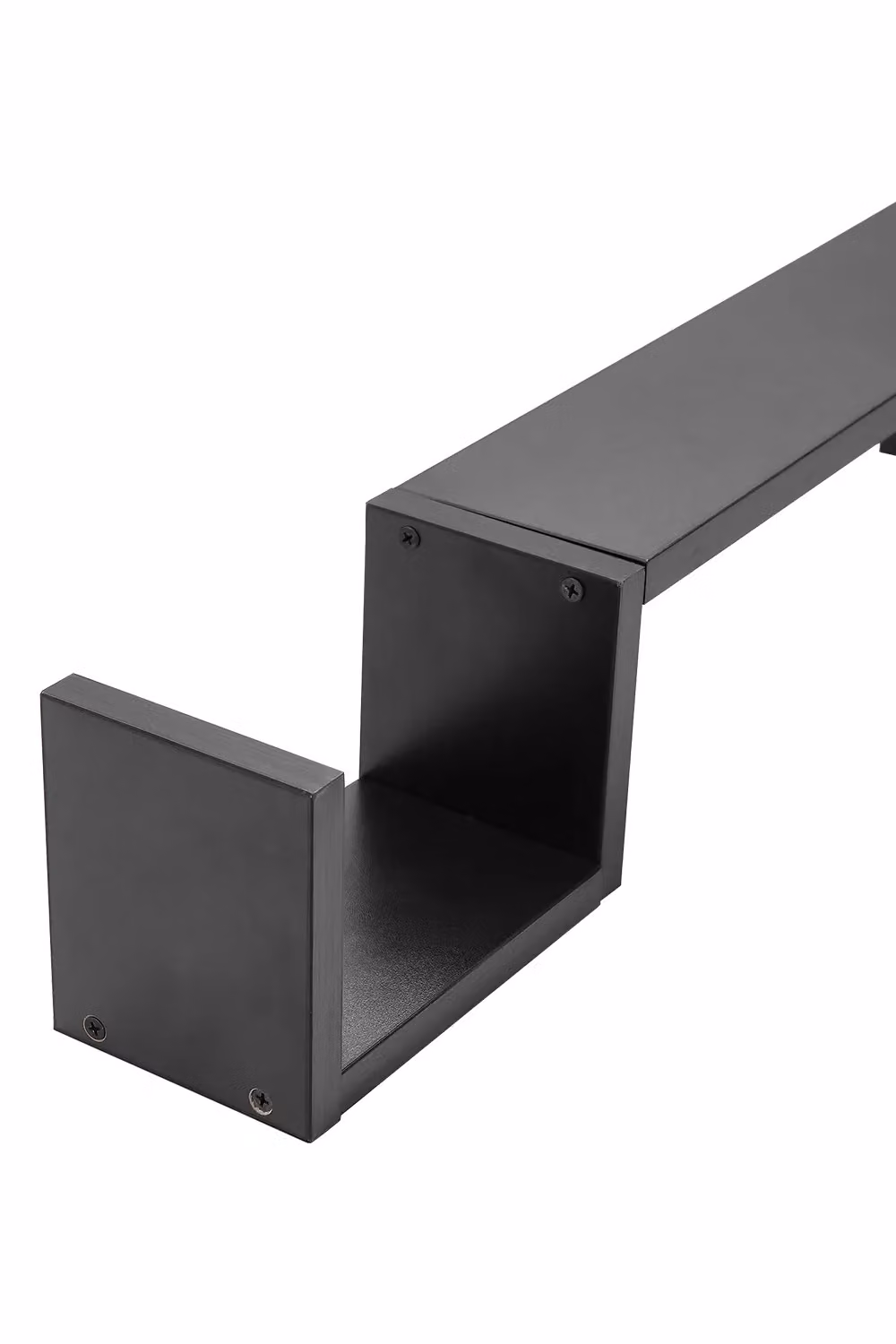 Livingandhome Set of 2 Black Wooden Wall Mounted Floating Shelves – 4