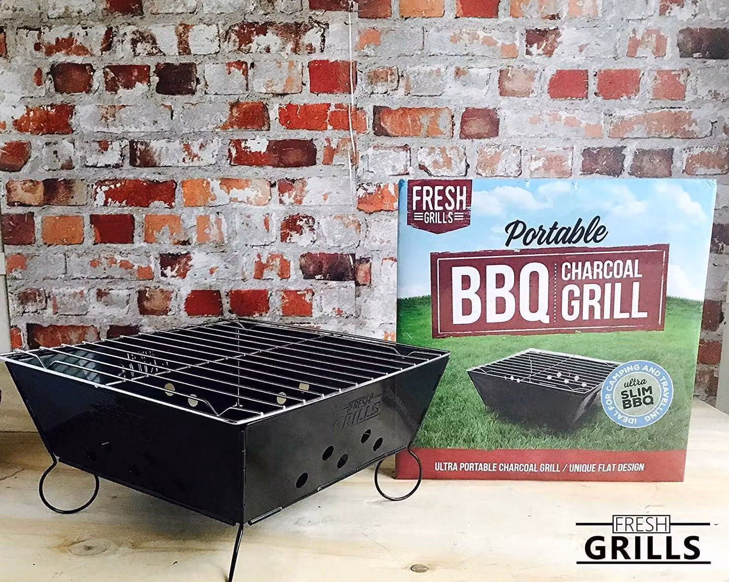 Fresh Grills Small Portable Charcoal Tabletop BBQ in Black – 4