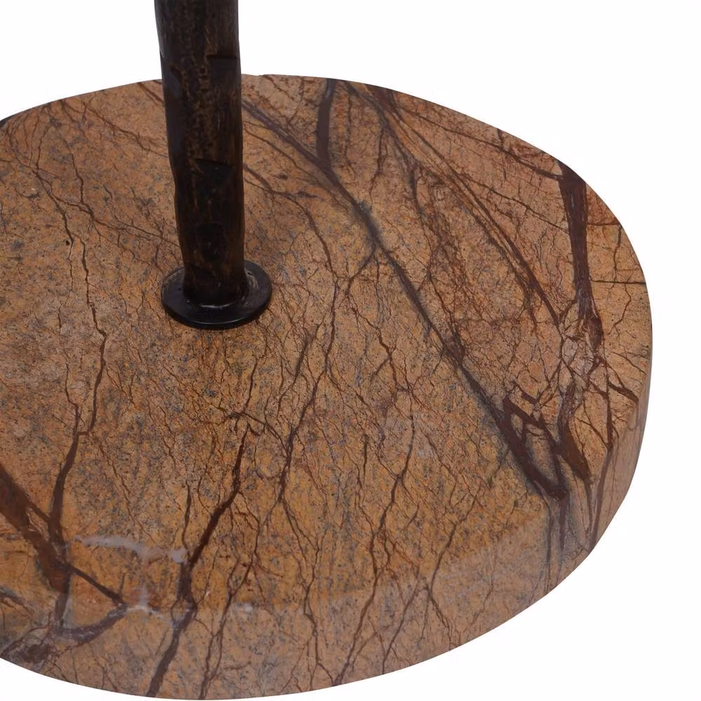 Libra Interiors Rutland Pillar Floor Hurricane Large Gold Glass and Stone Floor Lamp – 3