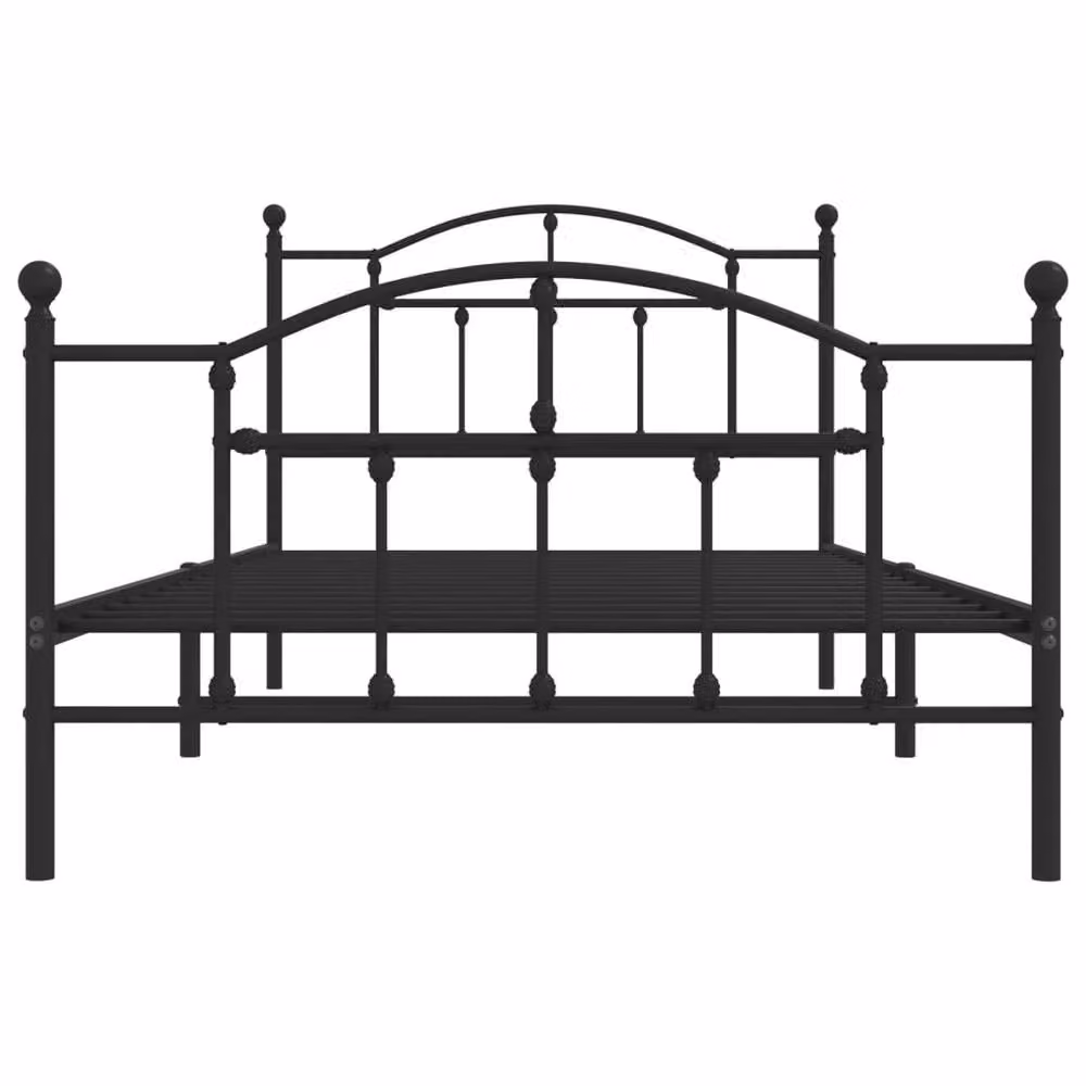 Berkfield Home Metal Bed Frame with Headboard and Footboard in Black W/D/H: 107 x 203 x 97 cm – 3
