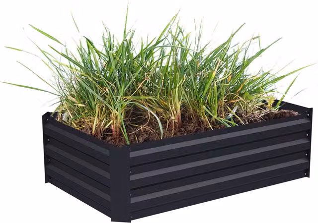 Kidkid Galvanised Steel Planter in Black, W: 100 cm