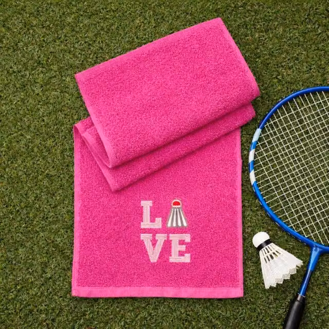 Duncan Stewart Love Sports Badminton Cotton Terrycloth Towel in Pink