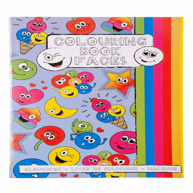 LG-Imports Pack of 12 Emotion Faces Colouring Books with Stickers for Children, Multicolour