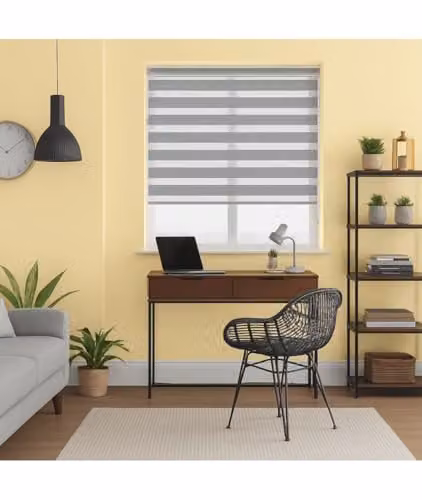 New Edge Blinds Silver and Grey Zebra Day and Night Roller Blind, W: 115 cm, H: 165 cm – 2
