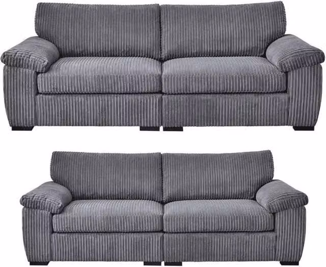 SOFASELECTION UK Amalfi 3+2 Seater Split Sofa Set in Grey Soft Fabric