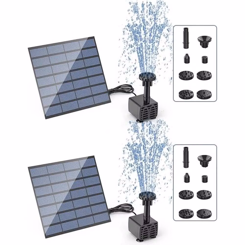 FLAVORA Solar Fountain Pump with Solar Panel for Pond Water Features, Black – 3