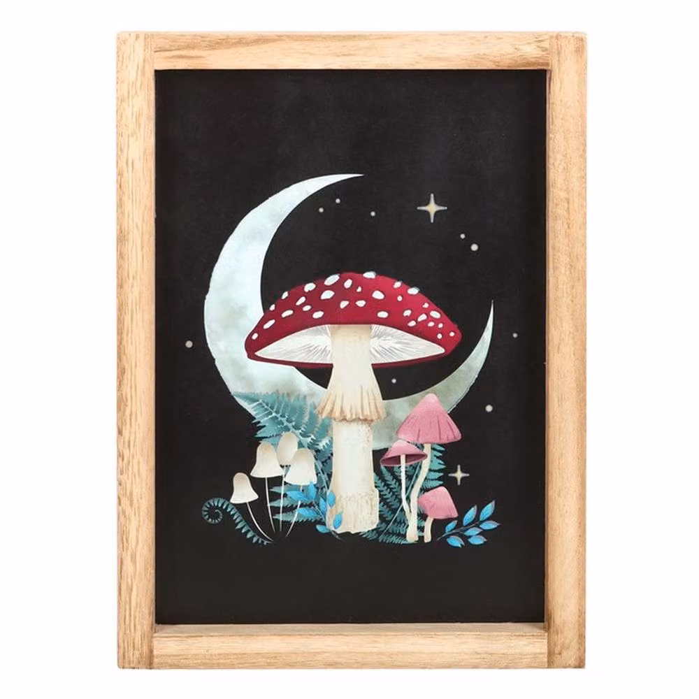 Uniqueful Forest Mushroom Botanical Illustration Framed Wall Print in Multicolour – 2