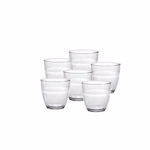 Duralex Gigogne Shot Glass and Espresso Cups, Set of 6, Transparent, 90 ml
