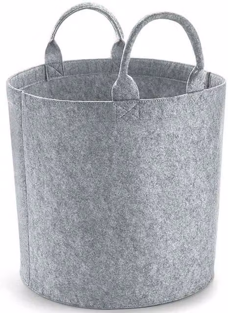 Bagbase Grey Felt Laundry Basket with Handles