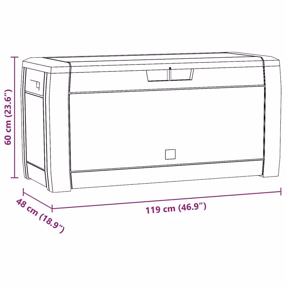 Berkfield Home Garden Storage Box in Anthracite and Black, W/D/H: 119 x 48 x 60 cm – 6