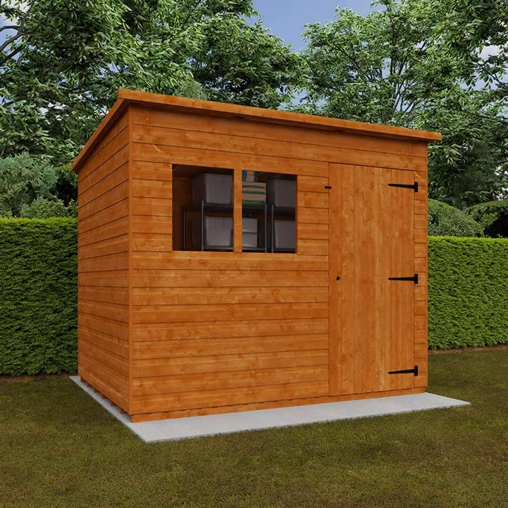 Buttercup Farm Super Pent 12mm Solid Wood Shed in Burnt Orange, W: 243.8 cm, D: 182.9 cm, H: 175.0 cm – 2