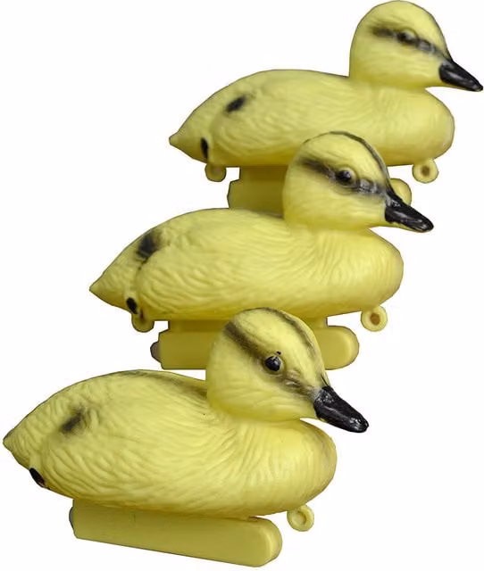 Set of 3 Yellow Plastic Floating Duckling Pond Decorations