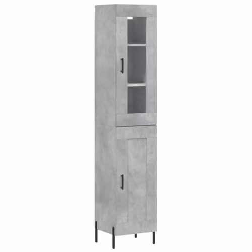 vidaXL Industrial Highboard in Concrete Grey, W/D/H: 34.5 x 34.0 x 180.0 cm – 1