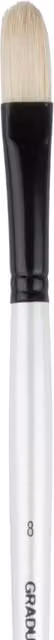Daler-Rowney Graduate Bristle Filbert Paint Brush, 8 Long Handle, Multicolour