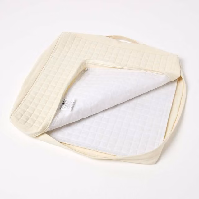 Homescapes Square Cotton and Polyester Booster Cushion Cover in Beige, Yellow or White