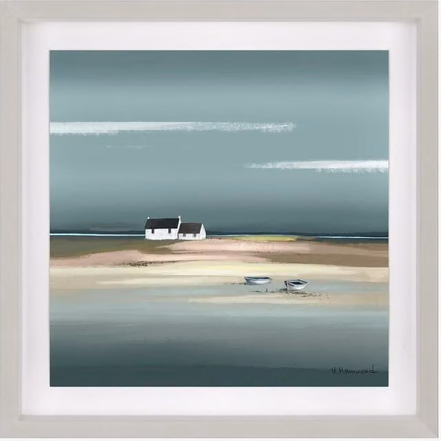 Perch & Parrow Quiet Seascape Maritime Landscape Wall Art in Multicolour