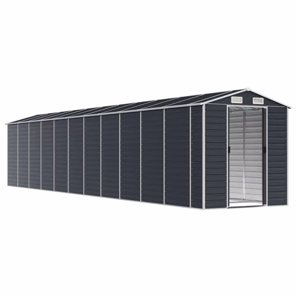 Berkfield Home Anthracite Galvanised Steel Garden Shed with Side Vent, W/D/H: 980 x 191 x 198 cm – 2