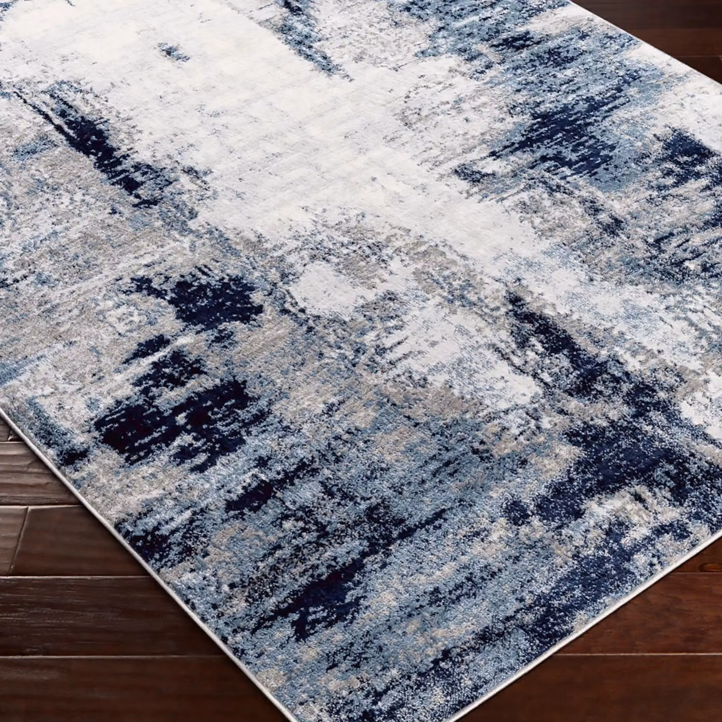 Livabliss Wanderlust Abstract Modern Marble Rug in Blue, Grey and Black, W/D: 120 x 170 cm – 6