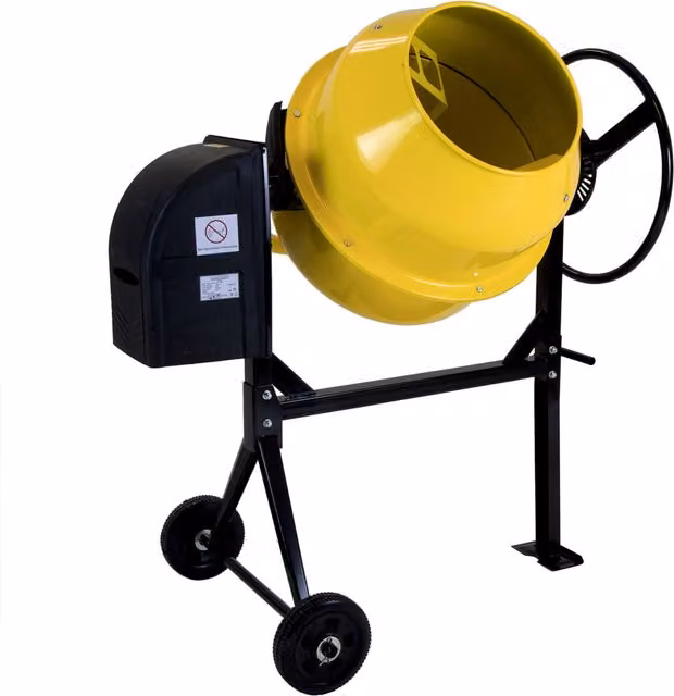 Charles Bentley 230V Portable Mains Concrete Mixer in Yellow