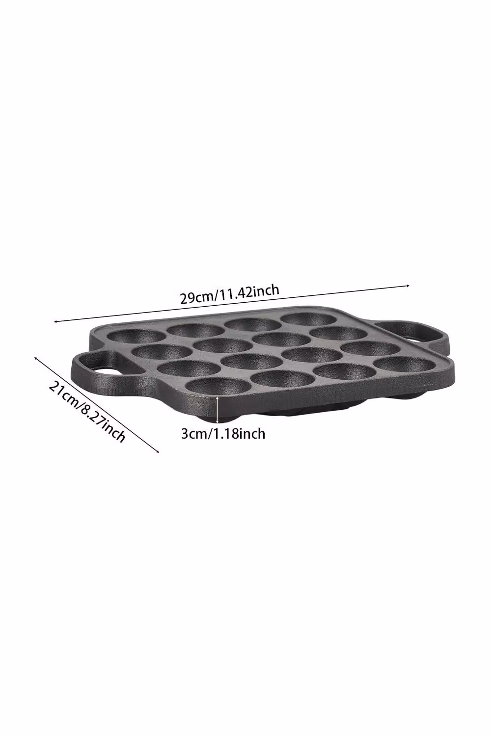 Garden Sanctuary 16-Hole Uncoated Cast Iron Takoyaki Frying Pan in Black – 4