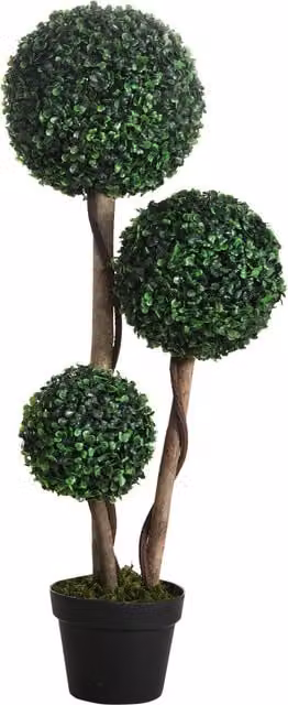 HOMCOM Decorative Artificial Boxwood Ball Topiary Tree in Pot, Green, Height: 90 cm