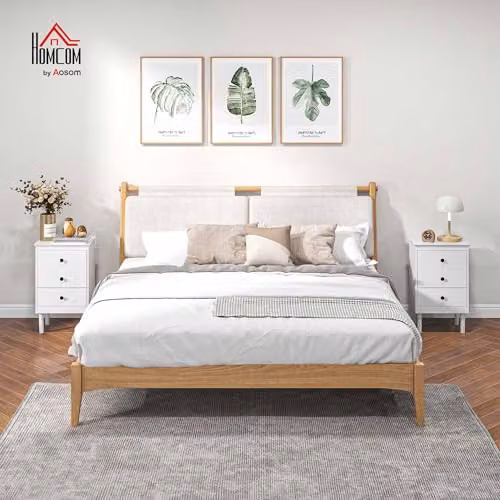 HOMCOM Set of 2 White Bedside Tables with 3 Drawers W/D/H: 40 x 30 x 64 cm – 2