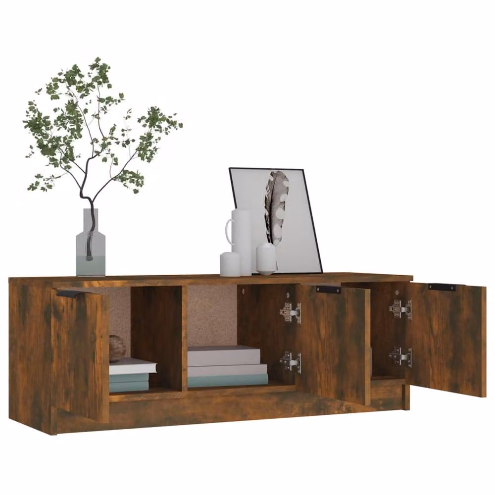 Berkfield Home Smoked Oak TV Cabinet in Brown, W: 102 cm, D: 35 cm, H: 36.5 cm – 3