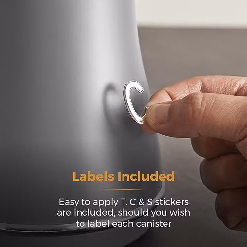 Tower Renaissance Grey Airtight Tea, Coffee and Sugar Storage Canister Set of 3 – 3