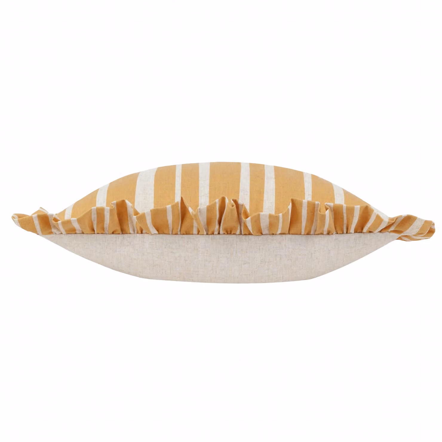 Furn Carmon Stripe Ruffle Cushion in Yellow, W: 60 cm, H: 40 cm – 3