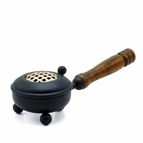 KDMD Med Iron Censer Incense Burner in Grey with Gold Detail – 1