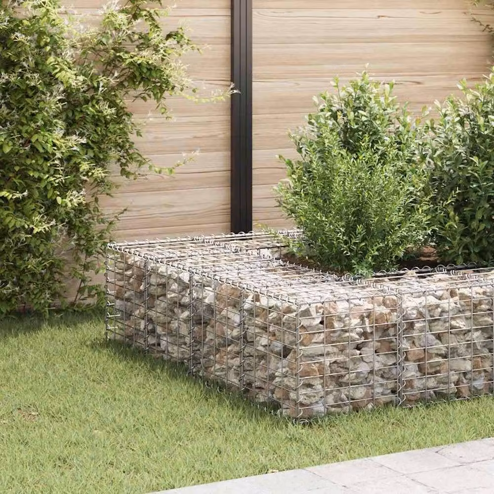 Berkfield Home Durable Cube Gabion Raised Bed in Silver Steel Wire, W/D/H: 40 x 40 x 40 cm – 1