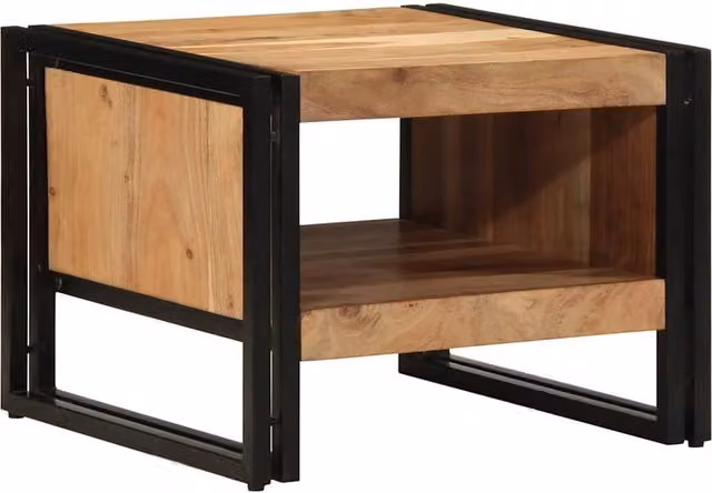 Berkfield Home Acacia Wood Coffee Table, Brown, W/D/H: 50 x 50 x 38 cm – 1