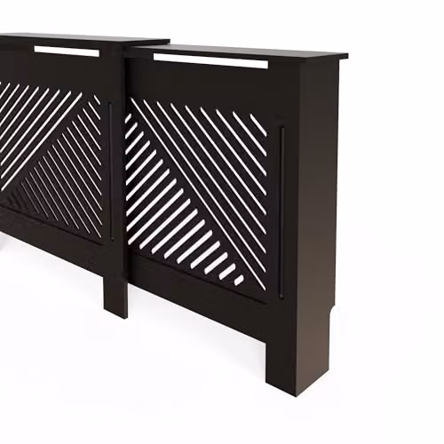 GFW Kobe Adjustable Radiator Cover in Black with Geometric Design – 4