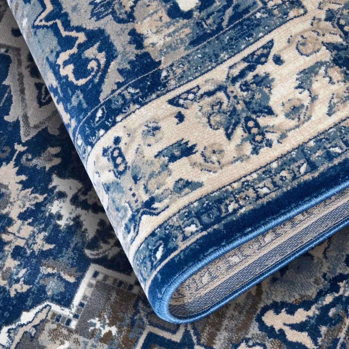 Villeroy & Boch 1869 Jehanne Rug in Blue, Classic Medallion Design, W: 160 cm, L: 235 cm – 2