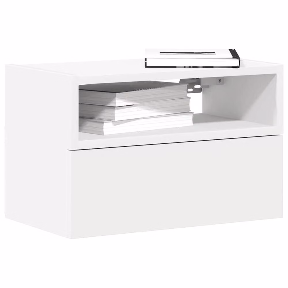 Berkfield Home Durable Wall-mounted Bedside Cabinets, 2 Pack, White, W: 45 cm, D: 26 cm, H: 28.5 cm – 2