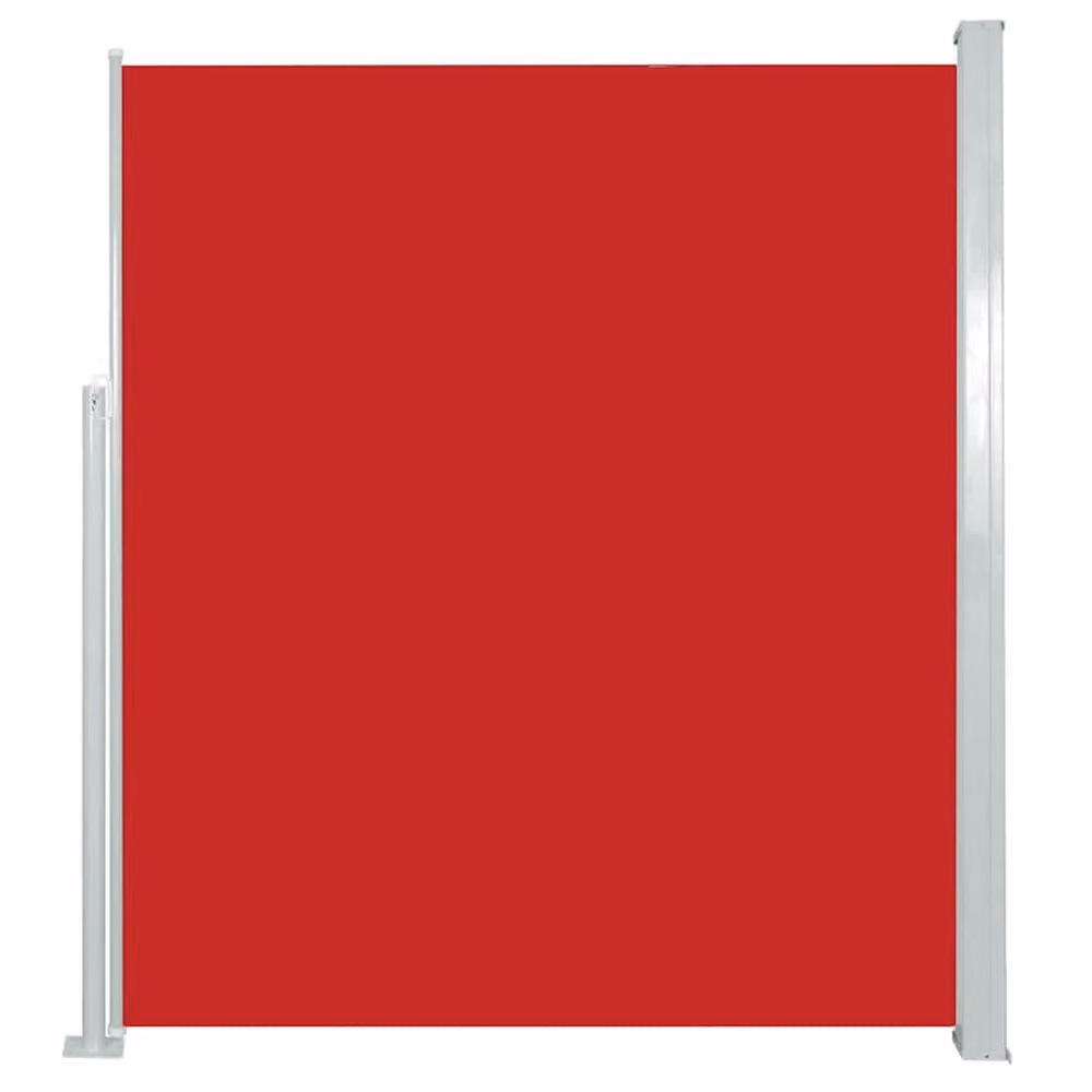 Berkfield Home Red Patio Retractable Side Awning with Manual Pull Polyester Fabric and Steel Frame, W/H: 120 x 500 cm – 2
