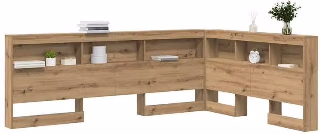 Berkfield Home Artisan Oak Storage Headboard with Shelf, Brown, Width: 160 cm