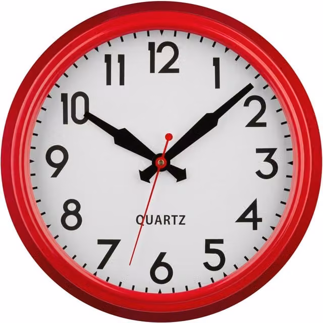 Premier Housewares Modern Square Quartz Wall Clock, Red, W/D/H: 38 x 38 x 10 cm – 1