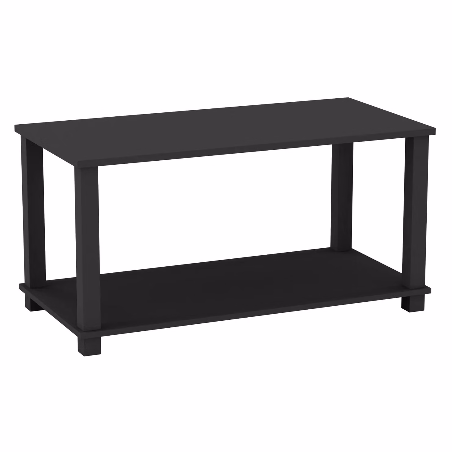 EONLION Minimalist 2 Tier Black Coffee Table and Side Table with Shelf, Width: 83 cm – 3