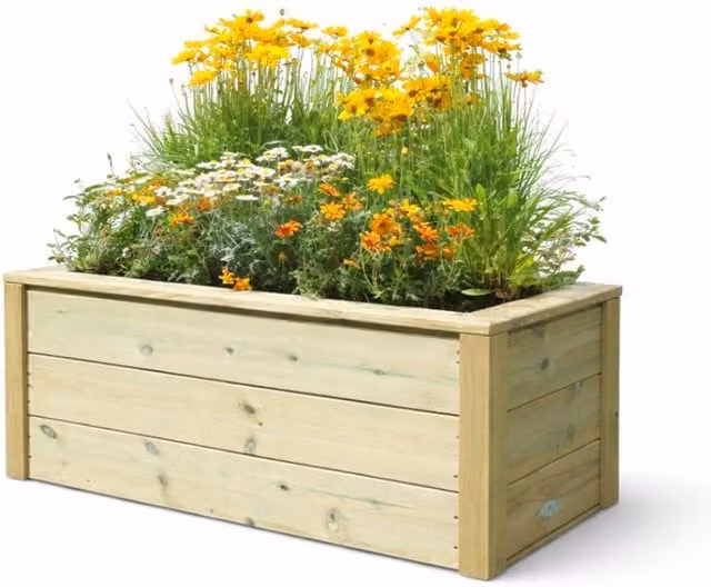 Churnet Valley Garden Furniture Ltd Wooden Trough Planter Tub in Brown, W/D/H: 80 x 40 x 40 cm