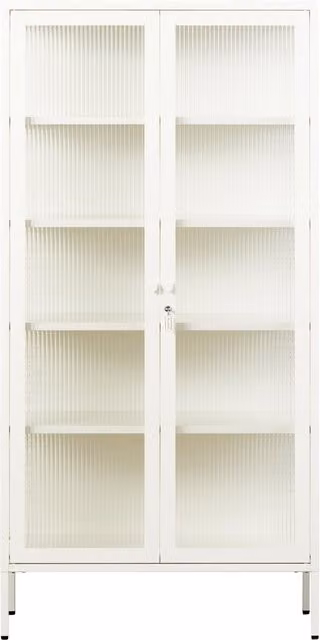 Mustard Made The Collector Freestanding Cabinet in Chalk with Glass Doors and Adjustable Shelves, W/D/H: 85 x 40 x 170 cm
