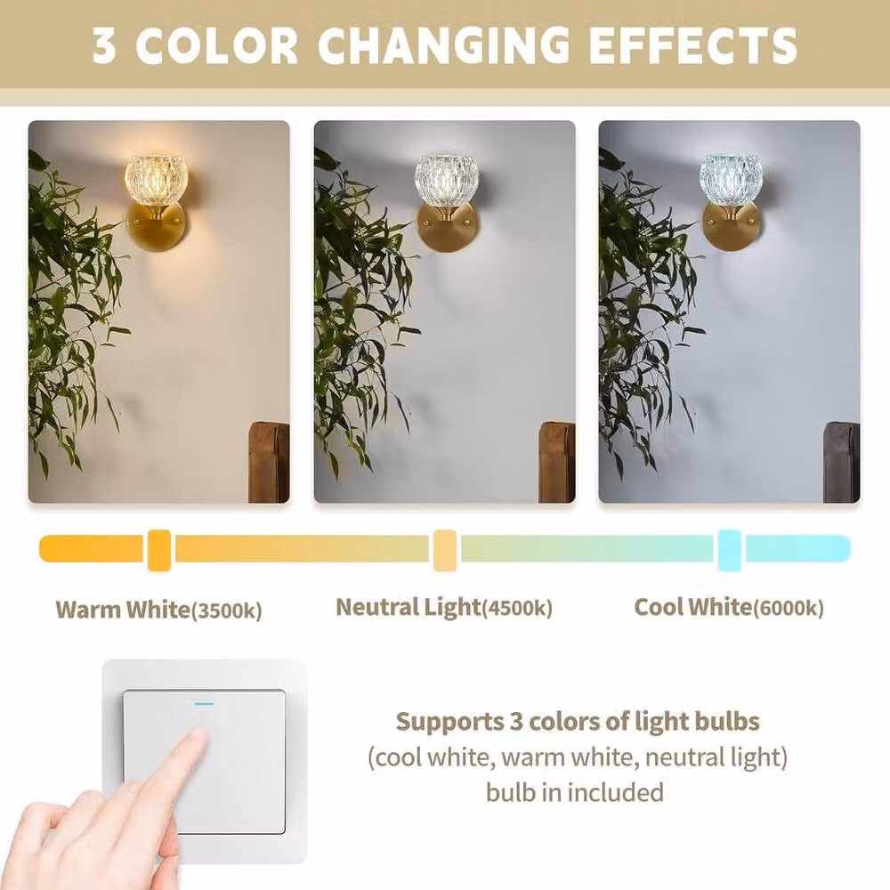 COMELY Vintage Gold Crystal Indoor Wall Lights with G9 Bulbs – 2