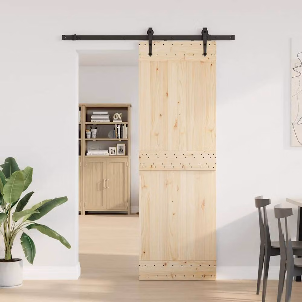 Berkfield Home Sliding Door Hardware Kit, Black Steel, 152.5 cm – 2