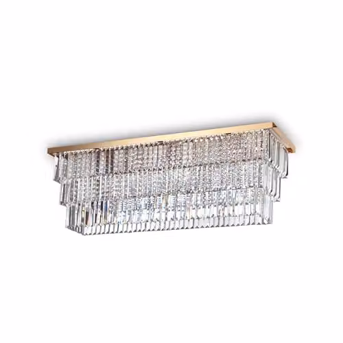 Ideal Lux Martinez 8 Light Gold and Brass Crystal Ceiling Light