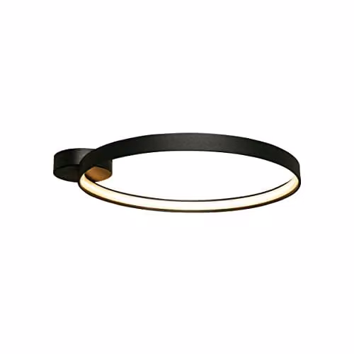Netlighting Circle Round Integrated LED Semi Flush Ceiling Light in Black, 3870lm, 3000K
