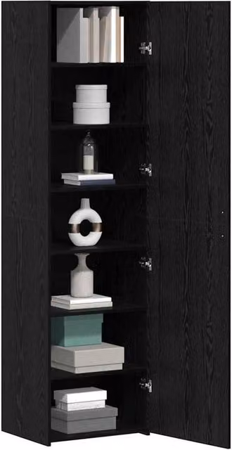 Berkfield Home Black Oak Highboard W/D/H: 50 x 42.5 x 185 cm