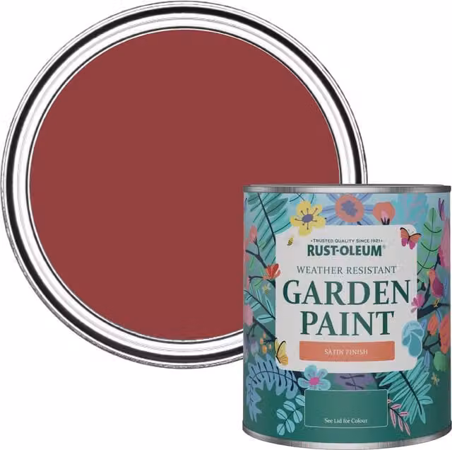 Rust-Oleum Garden Paint in Satin Finish, Red, 0.75 l