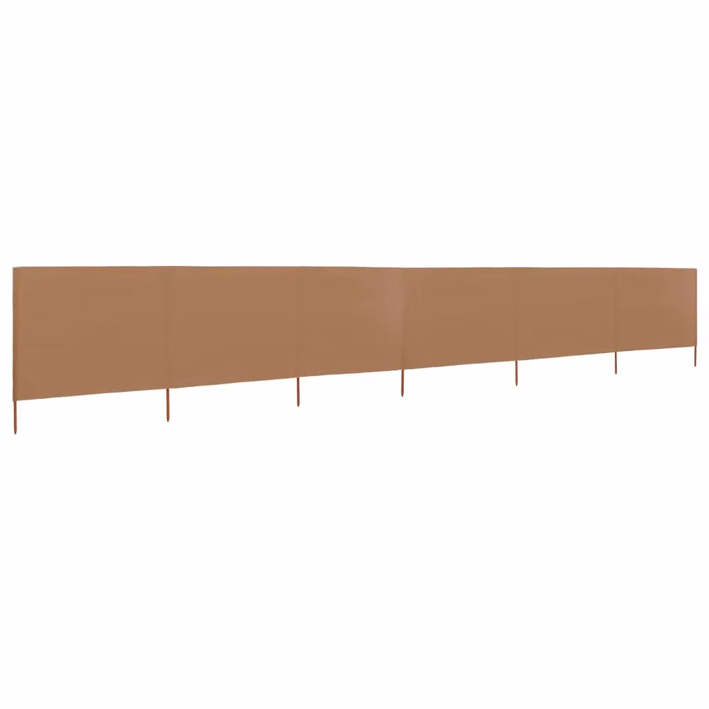 Berkfield Home 6-Panel Fabric Wind Screen, Beige, W: 800 cm, H: 120 cm – 2